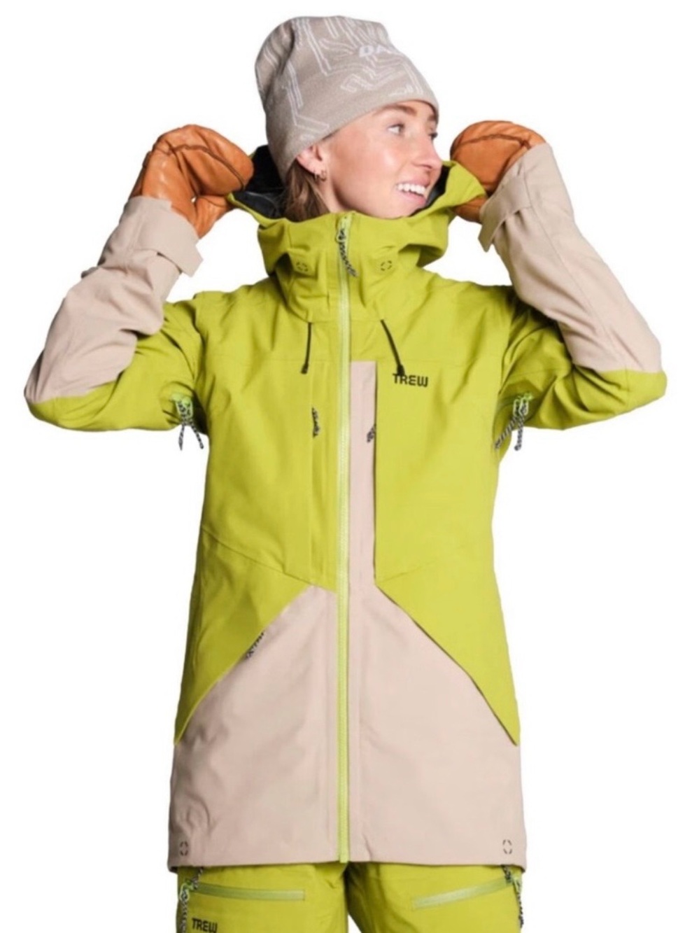 TREW Gear Women’s Stella Primo Ski & Snowboard Shell Jacket Green/Cream Medium